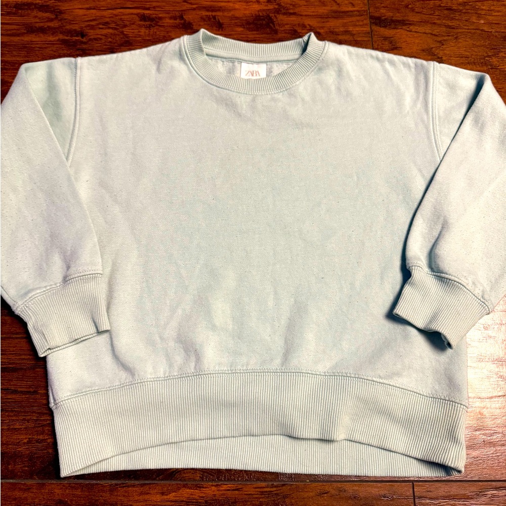 ZARA Crewneck Sweater Blue Like New Toddler 8-9 Fast Shipping